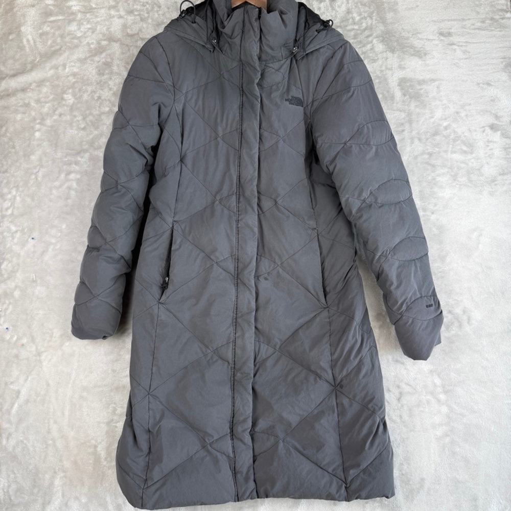 The North Face Miss Metro 550 Down Parka‎ Gray Quilted Puffer Coat Womens As IS
